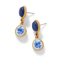 Clearance Qing Bottle Lariat Necklace and Floral Drop Earrings Set Jewelry Sets
