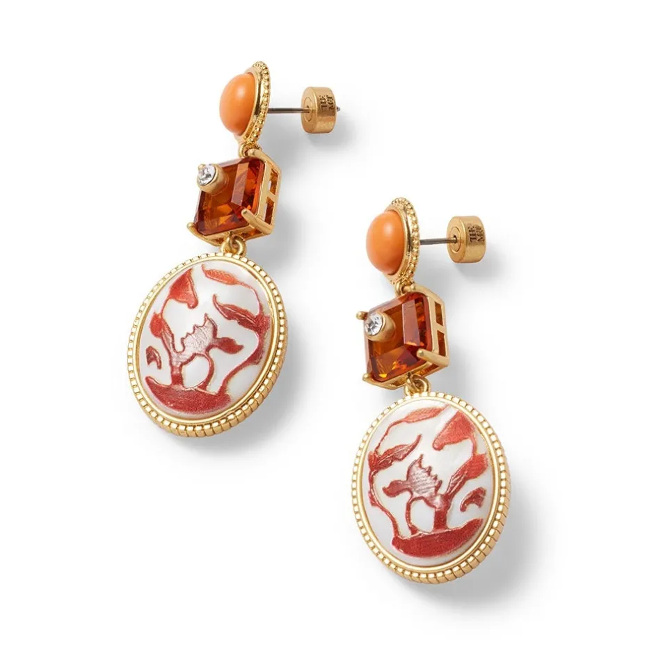 Clearance Qing Bottle Lotus Pond Drop Earrings Earrings