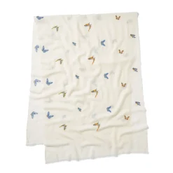 Hot Qing Embroidered Butterflies Oblong Scarf Scarves & Wraps