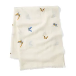 Hot Qing Embroidered Butterflies Oblong Scarf Scarves & Wraps