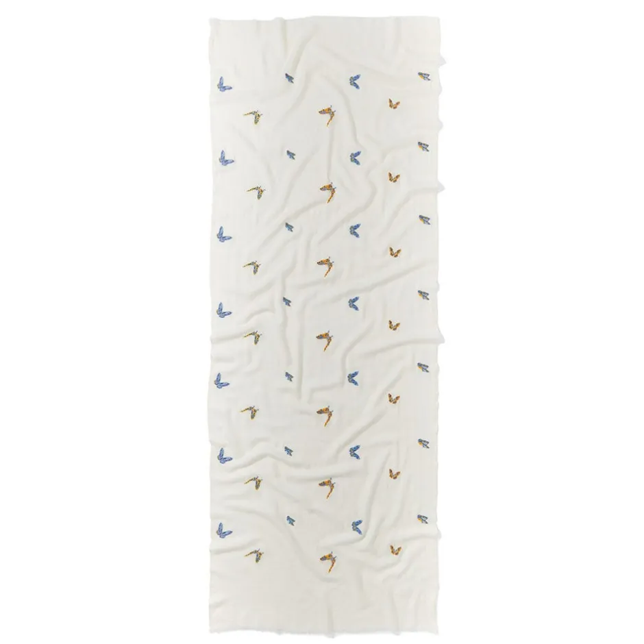 Hot Qing Embroidered Butterflies Oblong Scarf Scarves & Wraps