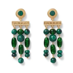 Roman Malachite Chandelier Earrings Earrings