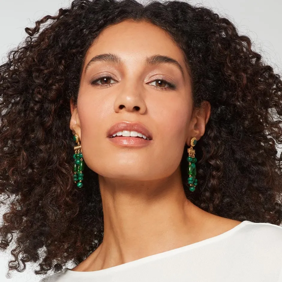 Roman Malachite Chandelier Earrings Earrings