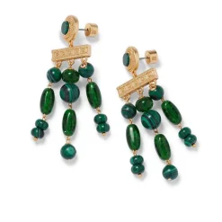 Roman Malachite Chandelier Earrings Earrings