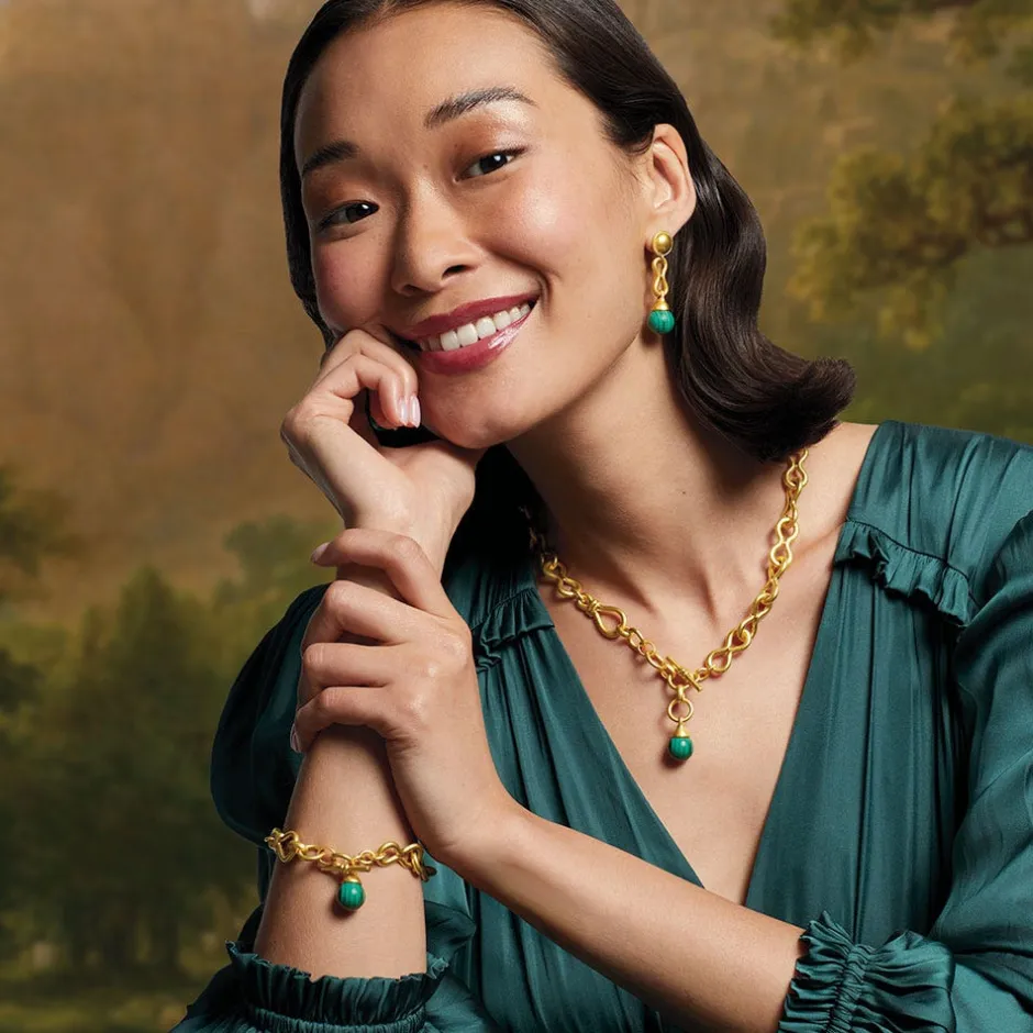 Clearance Roman Malachite Drop Earrings Earrings