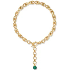Discount Roman Malachite Statement Necklace and Chandelier Earrings Set Jewelry Sets