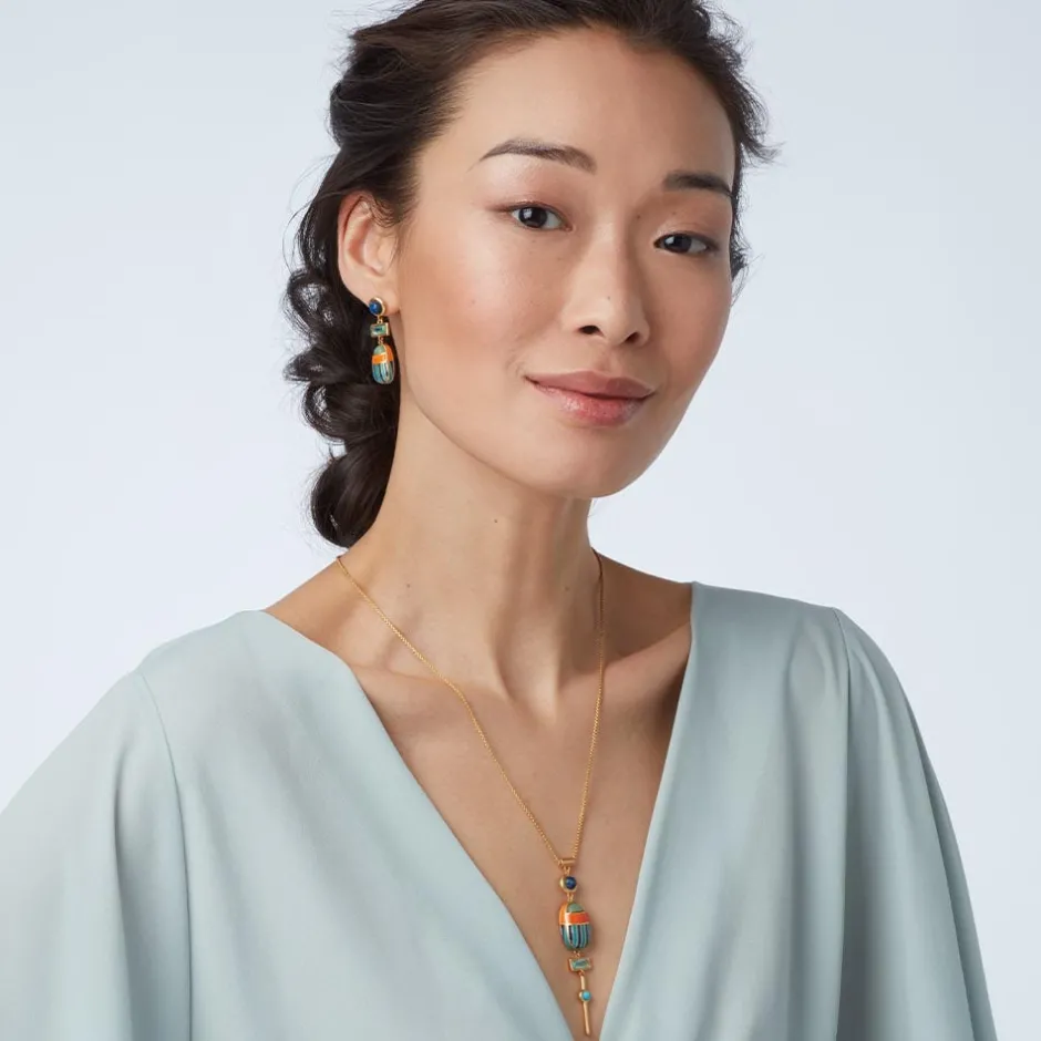 Online Royal Scarab Drop Earrings Earrings