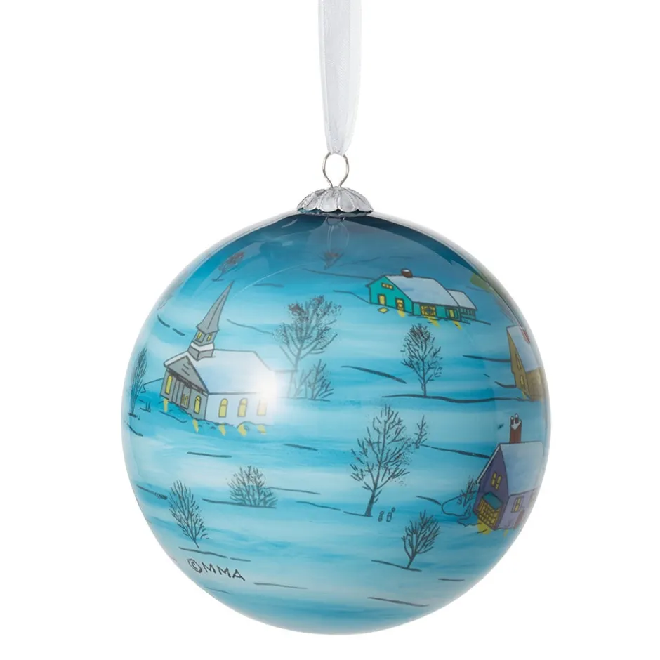 Best Santa and Reindeer Hand-Painted Glass Ornament Ornaments