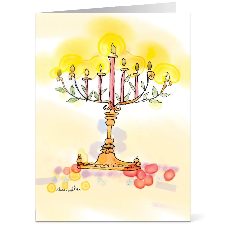 Sklar: Golden Lights Hanukkah Cards Holiday Cards