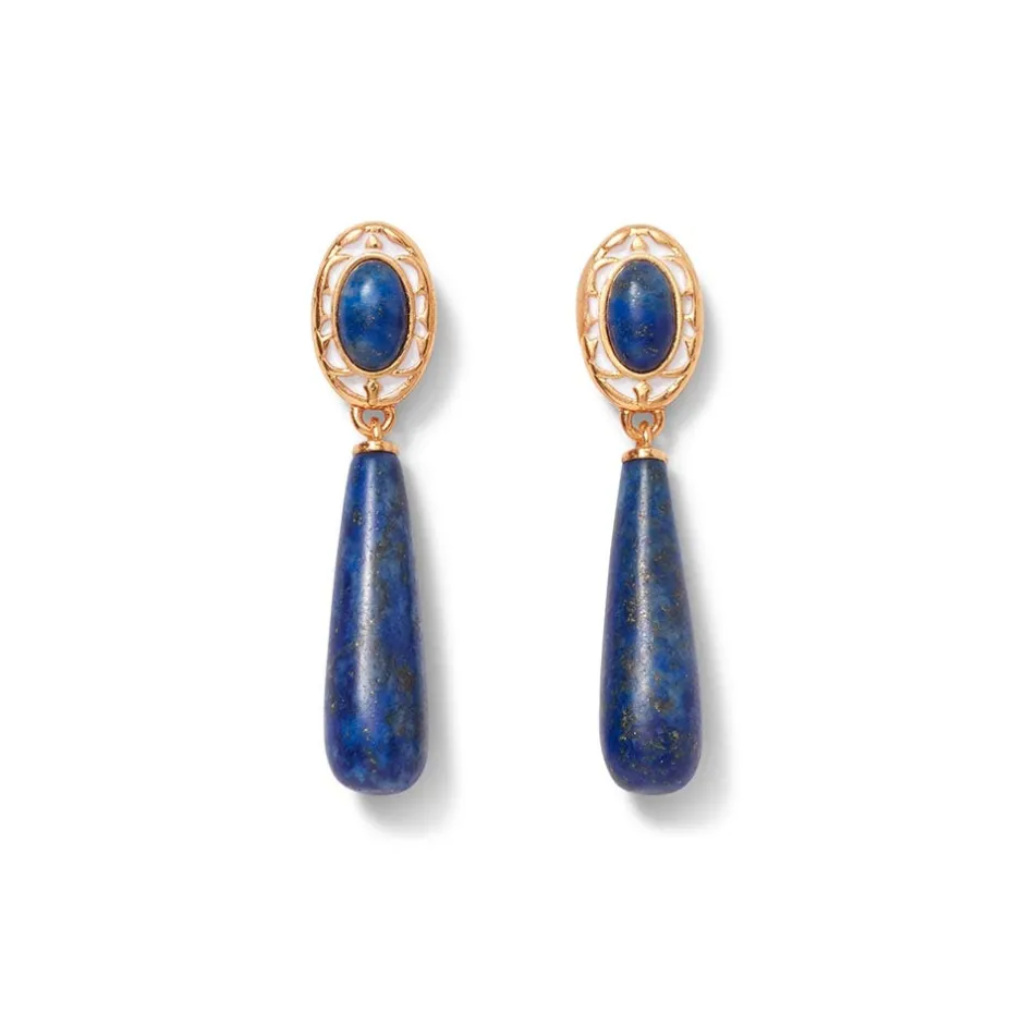 Best Spanish Baldric Lapis Braided Necklace and Elongated Drop Earrings Set Jewelry Sets