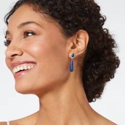 Spanish Baldric Lapis Elongated Drop Earrings Earrings