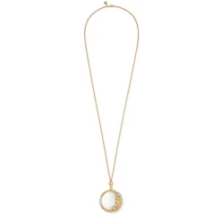 Hot Spanish Day and Night Magnifier Pendant Necklace and Moon Drop Earrings Set Jewelry Sets