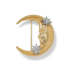 Online Spanish Day and Night Moon Brooch Pins & Brooches