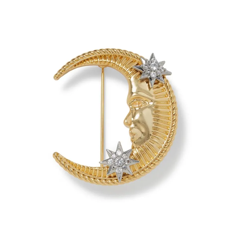 Online Spanish Day and Night Moon Brooch Pins & Brooches