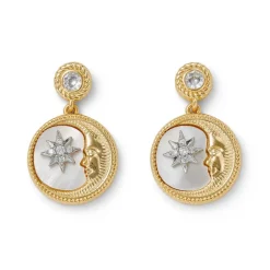Sale Spanish Day and Night Moon Drop Earrings Earrings