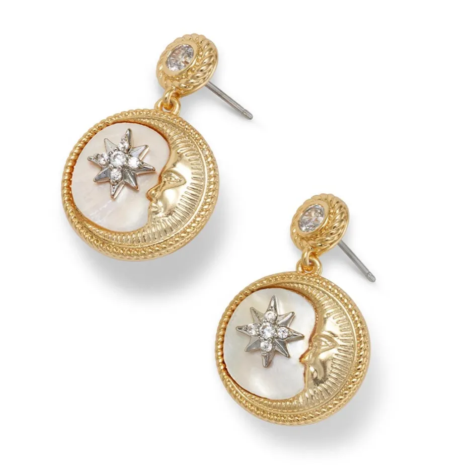 Sale Spanish Day and Night Moon Drop Earrings Earrings