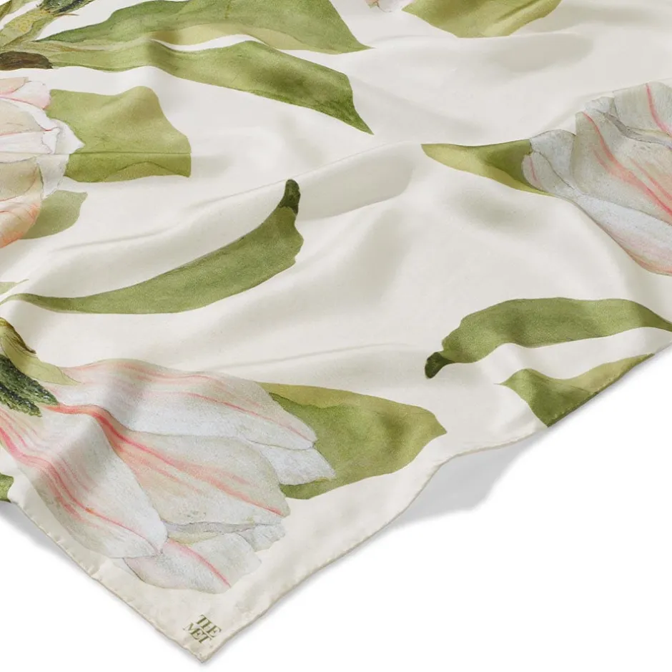 Outlet Studies of Magnolias Oblong Silk Scarf Scarves & Wraps
