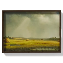 Best Sublime Landscapes Heade Newburyport Meadows Large Lacquer Tray Tableware|Decorative Accents
