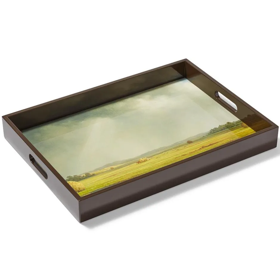 Best Sublime Landscapes Heade Newburyport Meadows Large Lacquer Tray Tableware|Decorative Accents
