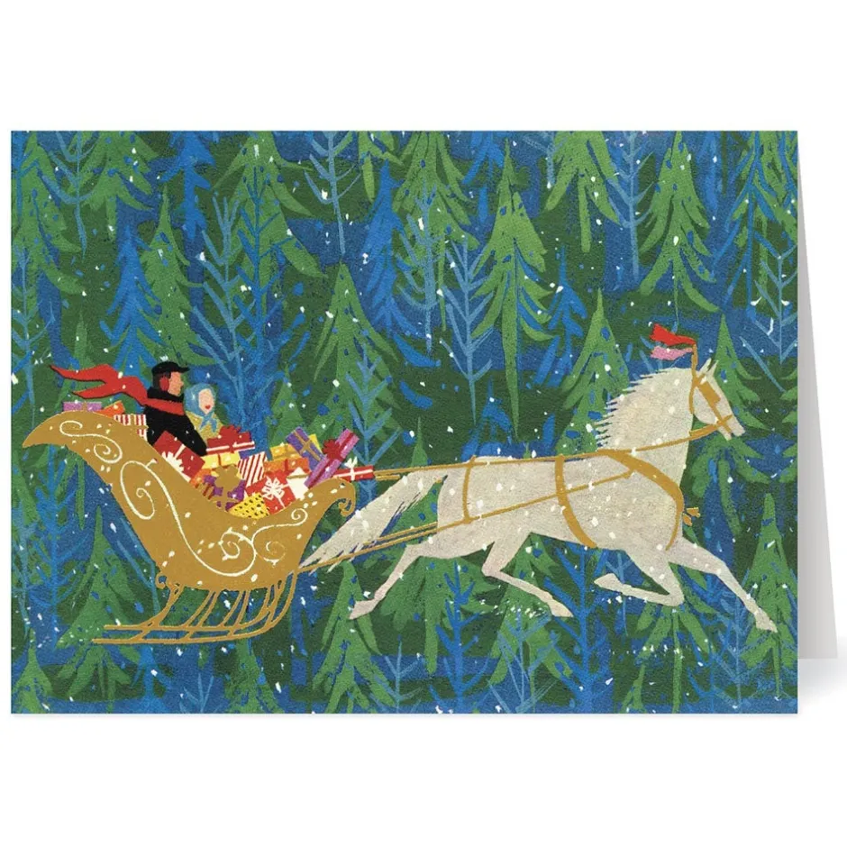 New Tait: Sleigh Ride Through the Forest Holiday Cards Holiday Cards