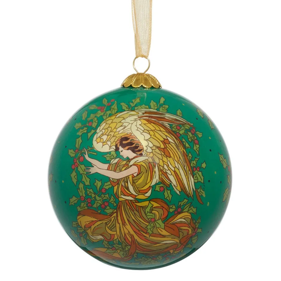 Best Tait-Henson Angel of the Evergreens Hand-Painted Glass Ornament Ornaments