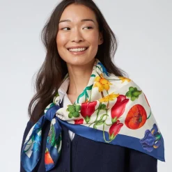 New The Met Cloisters Garden Square Silk Scarf Scarves & Wraps