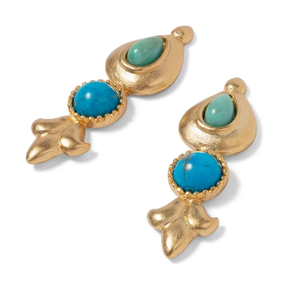 Tibetan Turquoise Drop Earrings Earrings