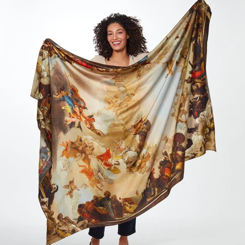 Clearance Tiepolo Allegory of the Planets and Continents Oversize Unisex Oblong Silk Scarf Scarves & Wraps