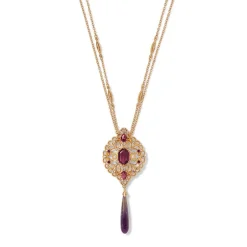 New Turkish Amethyst Long Pendant Necklace Necklaces