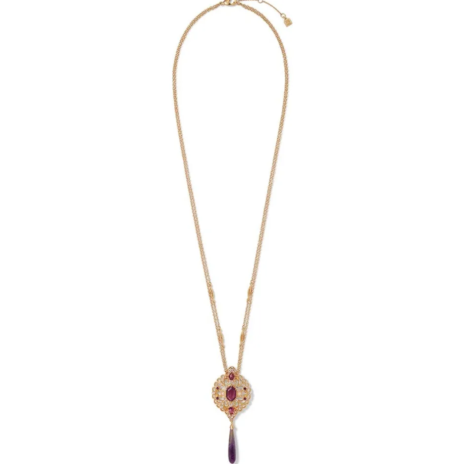 New Turkish Amethyst Long Pendant Necklace Necklaces