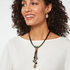 Outlet Turkmen Leather Statement Necklace Necklaces