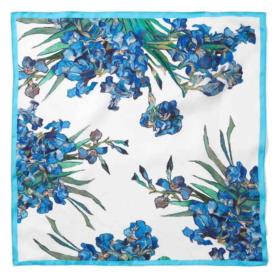 Online Van Gogh Iris Motif Silk Neckerchief Scarves & Wraps