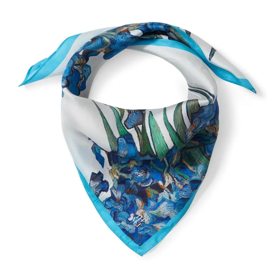 Online Van Gogh Iris Motif Silk Neckerchief Scarves & Wraps