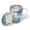 New Van Gogh Irises Covered Mug with Tea Infuser Tableware