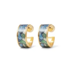 Sale Van Gogh Irises Enamel Hoop Earrings Earrings