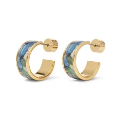 Sale Van Gogh Irises Enamel Hoop Earrings Earrings