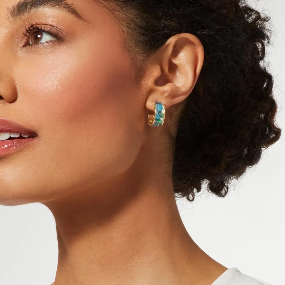 Sale Van Gogh Irises Enamel Hoop Earrings Earrings