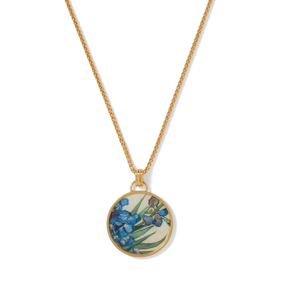 Van Gogh Irises Enamel Pendant Necklace Necklaces
