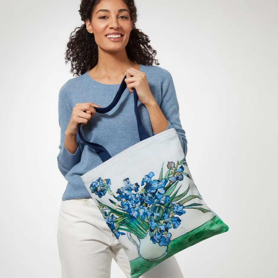 Hot Van Gogh Irises Tote Bags