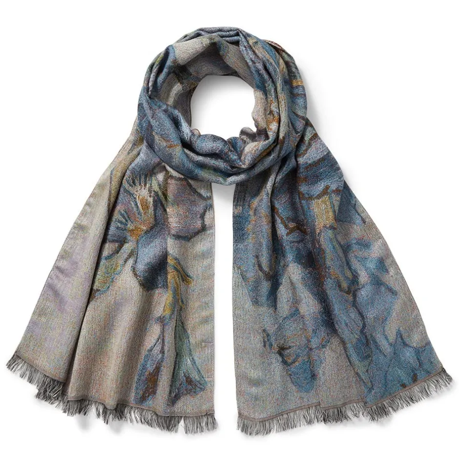 Clearance Van Gogh Irises Wool-Blend Shawl Scarves & Wraps
