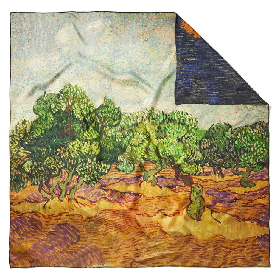 Discount Van Gogh Stylized Nature Double-Sided Square Silk Scarf Scarves & Wraps