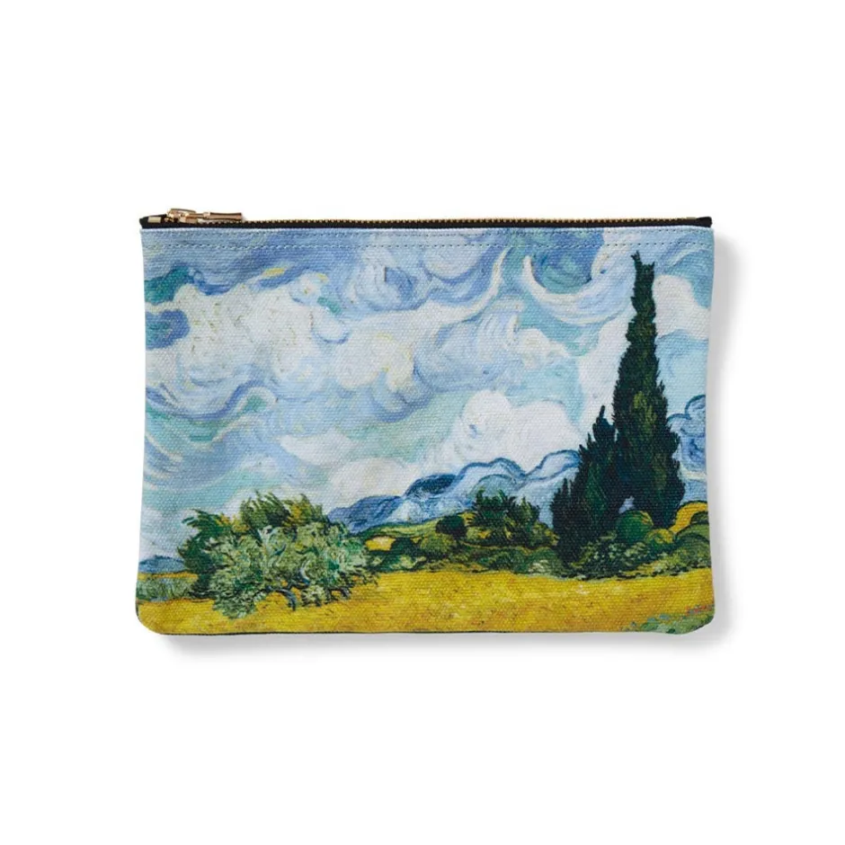 Outlet Van Gogh Wheat Field with Cypresses Zip Pouch Bags