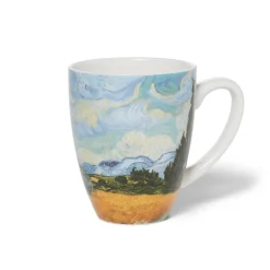 Best Van Gogh Wheat Field with Cypresses Covered Mug with Tea Infuser Tableware