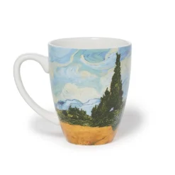 Best Van Gogh Wheat Field with Cypresses Covered Mug with Tea Infuser Tableware