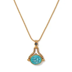 Clearance Wedjat Eye Scarab Spinning Pendant Necklace Necklaces