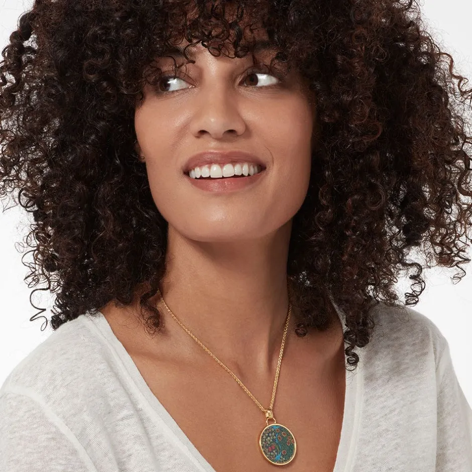 Hot William Morris Blackthorn Enamel Pendant Necklace Necklaces
