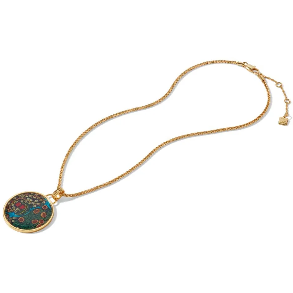 Hot William Morris Blackthorn Enamel Pendant Necklace Necklaces