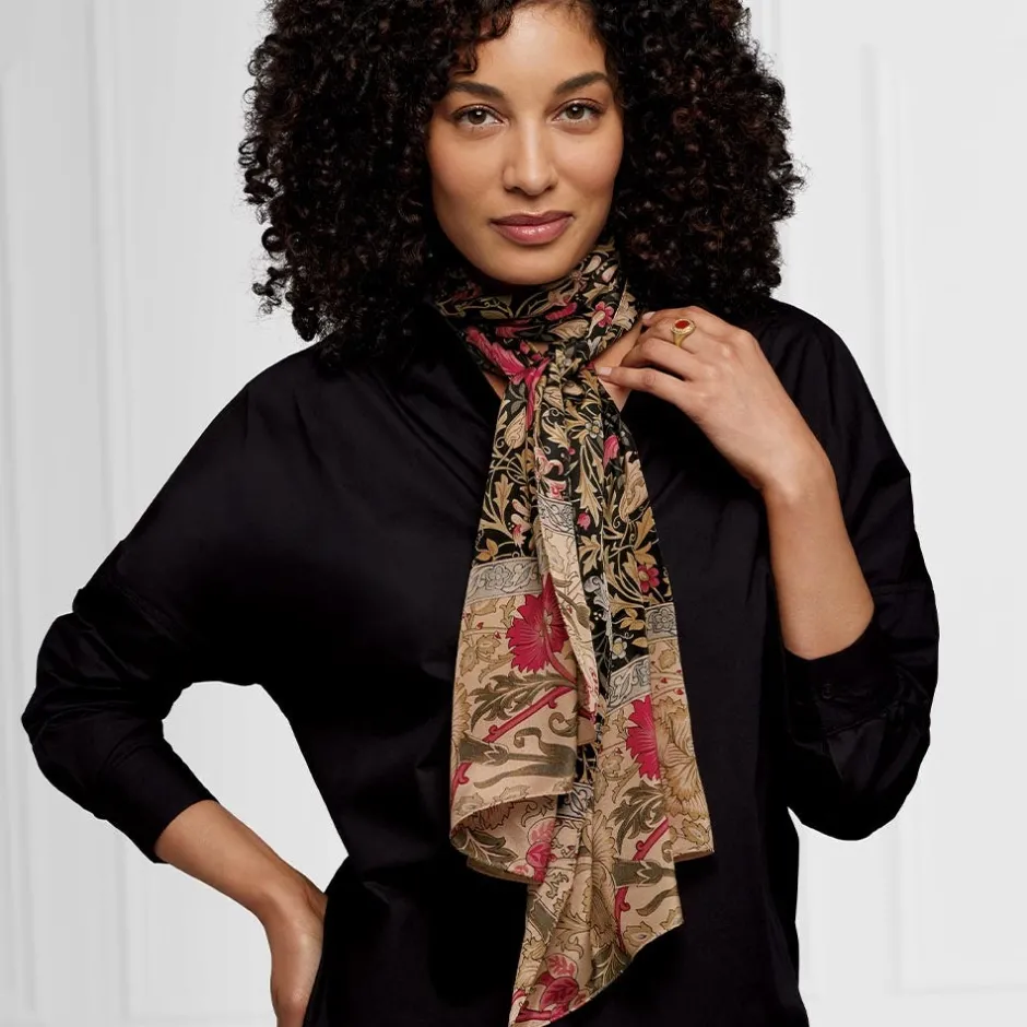 Sale William Morris Compton Oblong Silk Scarf Scarves & Wraps