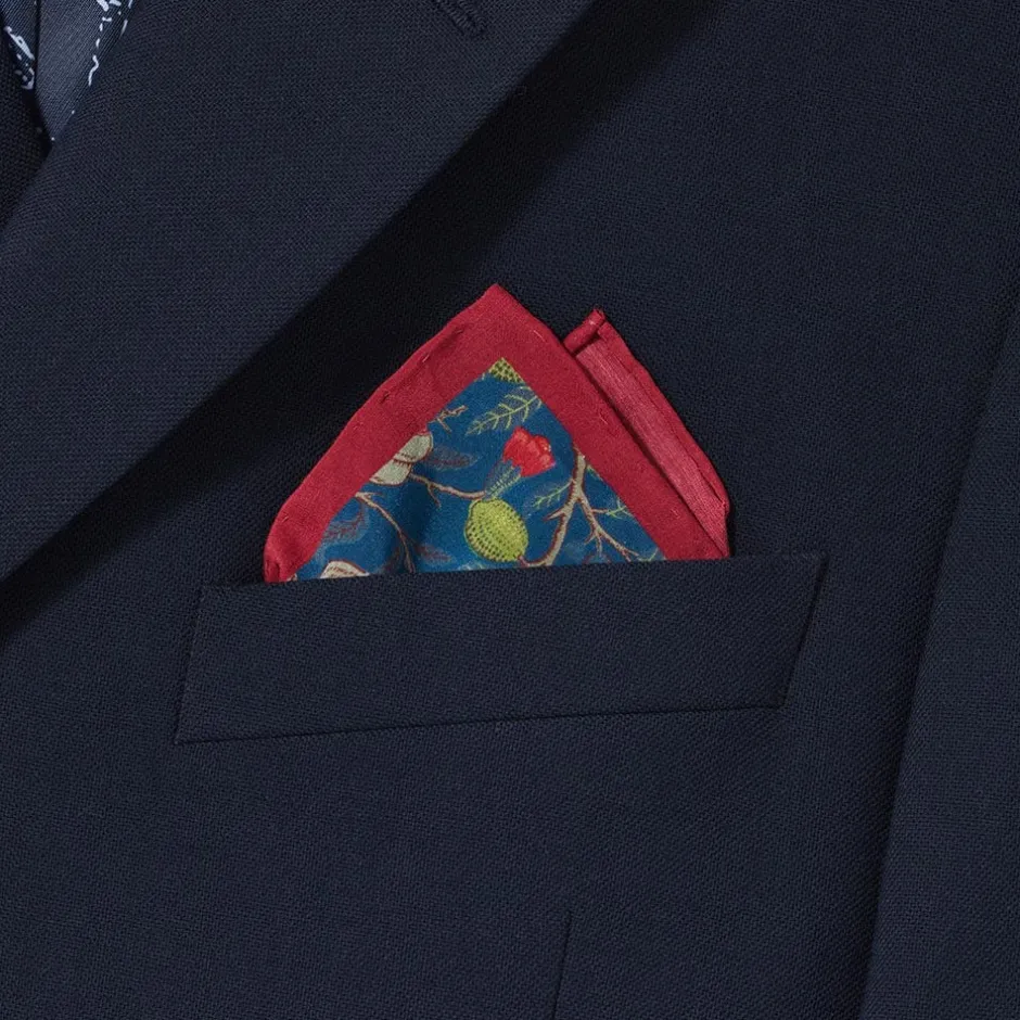Clearance William Morris Pomegranate Cotton-and-Silk Pocket Square Small Accessories