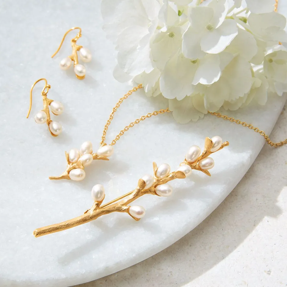 Online Willow Catkins Pearl Brooch Pins & Brooches
